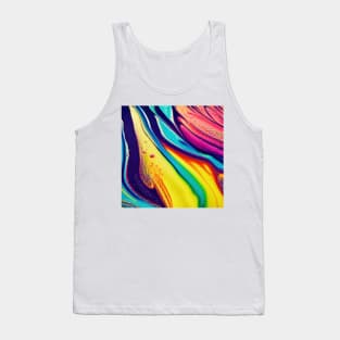 Liquid Colors Flowing Infinitely - Heavy Texture Swirling Thick Wet Paint - Abstract Inspirational Rainbow Drips Tank Top